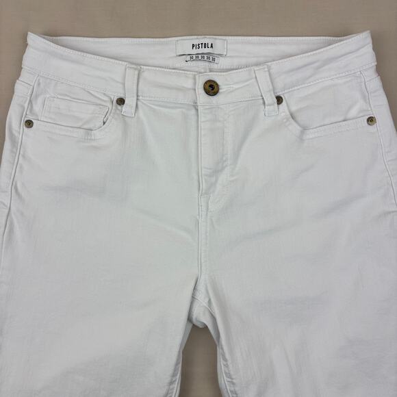 Pistola White Denim Jeans Size 30 - High Waisted Slim Skinny Stretchy - Picture 1 of 12